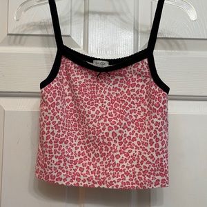 Brandy Melville/John Galt Cheetah print pink tank